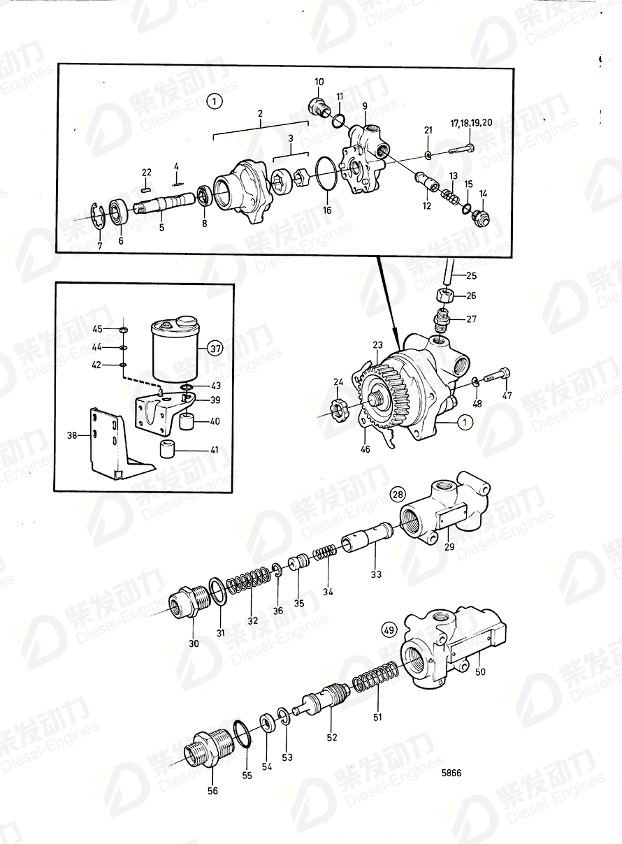 VOLVO Control valve 844276 Drawing